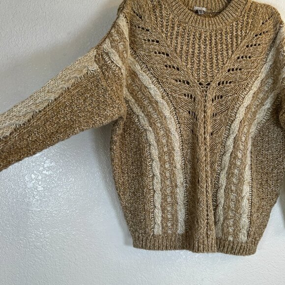 Ecote Urban Outfitters Size S Cream & White Mock Neck Knit Sweater S/M - Picture 3 of 8